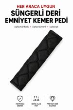 Suni Deri Emniyet Kemeri Pedi – Süngerli Oto Kemer Kılıfı - Görsel 4