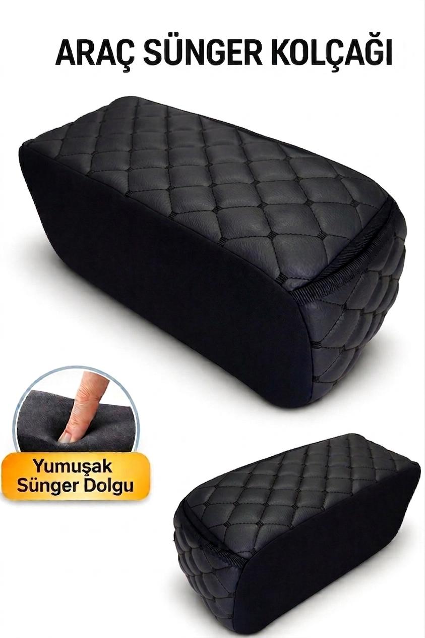 SİYAH1 Lüks Oto Kolçak Kol Dayama – Delmesiz Universal Araç Kolçak - Görsel 1